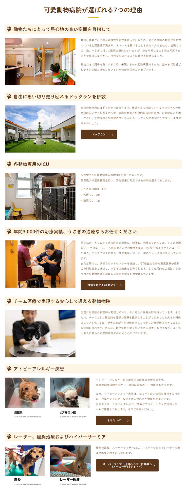 可愛動物病院のお知らせ内容