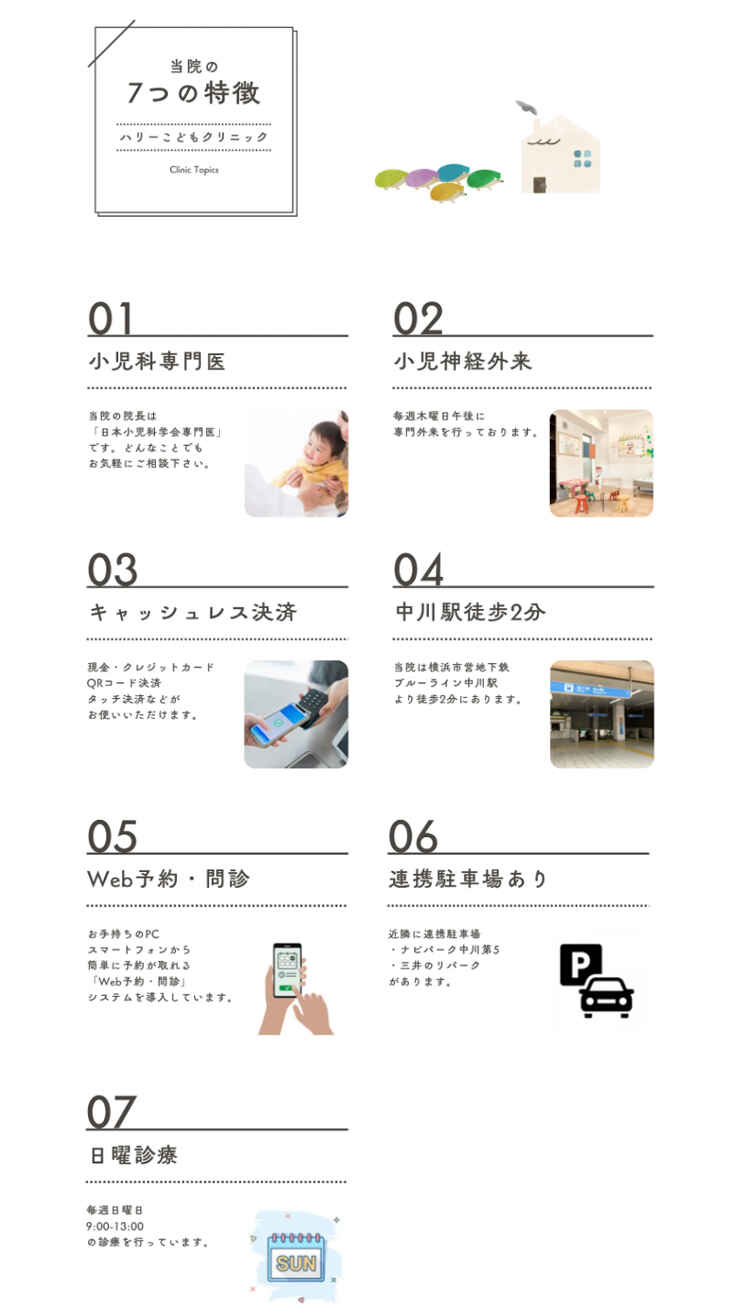 ハリーこどもクリニックのお知らせ内容
